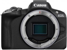 CANON EOS R50 váz, fekete Fényképezőgép / kamera - MILC cserélhető objektíves kompakt fényképezőgép - 520095