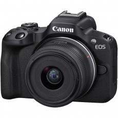 CANON EOS R50 t&uuml;k&ouml;r n&eacute;lk&uuml;li kamera, 24.2 MP, 4K + 18-45 mm objekt&iacute;v, Fekete (5811C033AA) F&eacute;nyk&eacute;pezőg&eacute;p / kamera - MILC cser&eacute;lhető objekt&iacute;ves kompakt f&eacute;nyk&eacute;pezőg&eacute;p - 534772