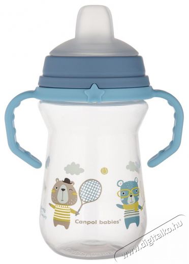 Canpol Babies FirstCup Bonjour Paris Pohár szilikon itatóval 250 ml, kék Szépségápolás / Egészség - Baba mama termék - Cumisüveg / cumi / etetés kiegészítő - 527106