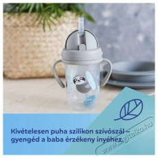 Canpol Babies Kiömlésmentes szívószálas pohár nehezékkel Exotic Animals 270 ml, szürke Szépségápolás / Egészség - Baba mama termék - Cumisüveg / cumi / etetés kiegészítő - 527105