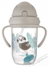 Canpol Babies Kiömlésmentes szívószálas pohár nehezékkel Exotic Animals 270 ml, szürke Szépségápolás / Egészség - Baba mama termék - Cumisüveg / cumi / etetés kiegészítő - 527105