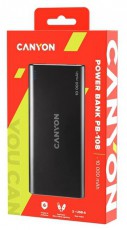 Canyon PB-108 10000mAh LiPo (Lightning bemenet) fekete power bank Mobil / Kommunikáció / Smart - Powerbank / Külső akkumulátor és töltő - 496686