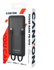 Canyon CNE-CPB1010B 10000mAh fekete powerbank Mobil / Kommunikáció / Smart - Powerbank / Külső akkumulátor és töltő - 496808