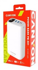 Canyon PD-301 30000mAh LiPo powerbank fehér Mobil / Kommunikáció / Smart - Powerbank / Külső akkumulátor és töltő - 496775