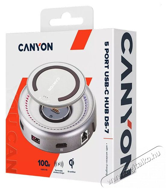 Canyon CNS-TDS07DG Type-C dokkoló Iroda és számítástechnika - Notebook kiegészítő - USB hub / elosztó - 500250