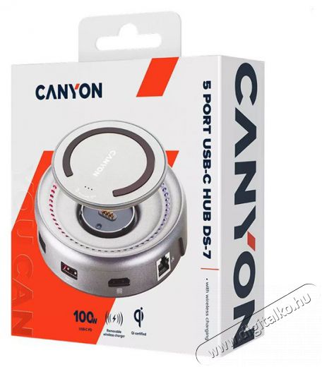 Canyon CNS-TDS07DG Type-C dokkoló Iroda és számítástechnika - Notebook kiegészítő - USB hub / elosztó - 500250