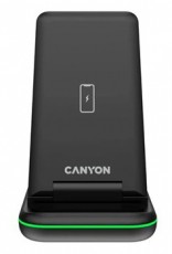 Canyon WS-304 3-in-1 15W univerz&aacute;lis vezet&eacute;k n&eacute;lk&uuml;li t&ouml;ltő adapter fekete (Qi) Akkuk &eacute;s t&ouml;ltők - Li-ion akkumul&aacute;tor &eacute;s t&ouml;ltő (gy&aacute;ri) - T&ouml;ltő / h&aacute;l&oacute;zati adapter - 500216