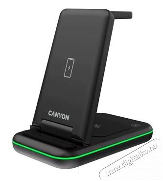Canyon WS-304 3-in-1 15W univerz&aacute;lis vezet&eacute;k n&eacute;lk&uuml;li t&ouml;ltő adapter fekete (Qi) Akkuk &eacute;s t&ouml;ltők - Li-ion akkumul&aacute;tor &eacute;s t&ouml;ltő (gy&aacute;ri) - T&ouml;ltő / h&aacute;l&oacute;zati adapter - 500216