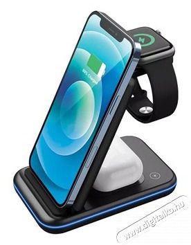Canyon WS-304 3-in-1 15W univerz&aacute;lis vezet&eacute;k n&eacute;lk&uuml;li t&ouml;ltő adapter fekete (Qi) Akkuk &eacute;s t&ouml;ltők - Li-ion akkumul&aacute;tor &eacute;s t&ouml;ltő (gy&aacute;ri) - T&ouml;ltő / h&aacute;l&oacute;zati adapter - 500216