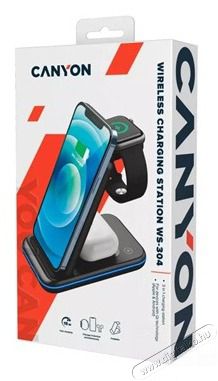 Canyon WS-304 3-in-1 15W univerz&aacute;lis vezet&eacute;k n&eacute;lk&uuml;li t&ouml;ltő adapter fekete (Qi) Akkuk &eacute;s t&ouml;ltők - Li-ion akkumul&aacute;tor &eacute;s t&ouml;ltő (gy&aacute;ri) - T&ouml;ltő / h&aacute;l&oacute;zati adapter - 500216