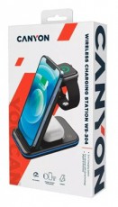 Canyon WS-304 3-in-1 15W univerz&aacute;lis vezet&eacute;k n&eacute;lk&uuml;li t&ouml;ltő adapter fekete (Qi) Akkuk &eacute;s t&ouml;ltők - Li-ion akkumul&aacute;tor &eacute;s t&ouml;ltő (gy&aacute;ri) - T&ouml;ltő / h&aacute;l&oacute;zati adapter - 500216