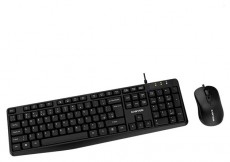 Canyon SET-1 EN/HU fekete vezetékes billentyűzet és egér Mobil / Kommunikáció / Smart - Tablet / E-book kiegészítő, tok - Billentyűzet - 507677