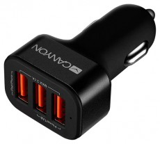 Canyon CNE-CCA06B Triple Mini univerzális autós töltő adapter fekete - Autóhifi / Autó felszerelés - Autós töltő / szivargyújtó adapter - 515903