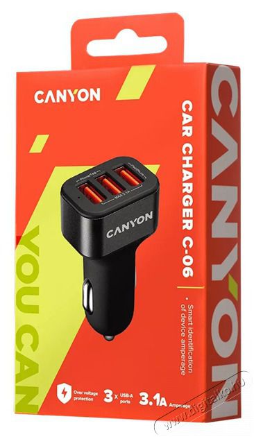 Canyon CNE-CCA06B Triple Mini univerz&aacute;lis aut&oacute;s t&ouml;ltő adapter fekete Aut&oacute;hifi / Aut&oacute; felszerel&eacute;s - Aut&oacute;s t&ouml;ltő / szivargy&uacute;jt&oacute; adapter - 515903