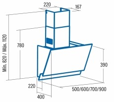 Cata Juno 900 XG WH kürtős páraelszívó - fehér Konyhai termékek - Páraelszívó - Kürtős - 358306