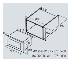 Cata MC 25 GTC BK Can Roca Mikrohullámú sütő Konyhai termékek - Mikrohullámú sütő - Mikrohullámú sütő (beépíthető) - 358330
