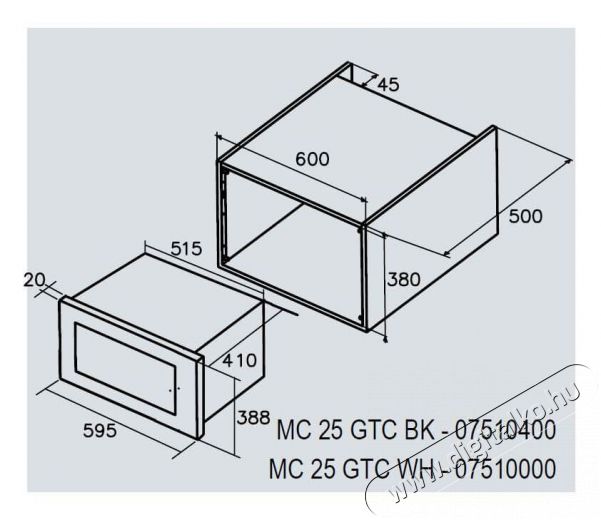 Cata MC 25 GTC BK Can Roca Mikrohullámú sütő Konyhai termékek - Mikrohullámú sütő - Mikrohullámú sütő (beépíthető) - 358330