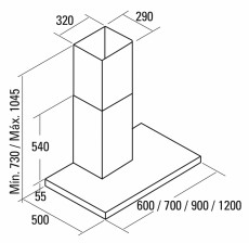 Cata Sygma 600 VL3 fali páraelszívó - inox Konyhai termékek - Páraelszívó - Kürtős - 358379