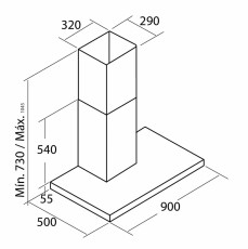 Cata Sygma 900 BK kürtős páraelszívó - fekete Konyhai termékek - Páraelszívó - Kürtős - 358382