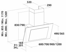 Cata THALASSA 600 XGWH/D Kürtős páraelszívó - fehér Konyhai termékek - Páraelszívó - Kürtős - 358403
