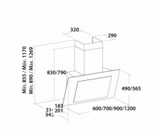 Cata THALASSA 900 XGWH/D Fali páraelszívó - fehér Konyhai termékek - Páraelszívó - Kürtős - 358411