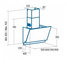 Cata JUNO 600 XGWH páraelszívó Konyhai termékek - Páraelszívó - Kürtős - 358302