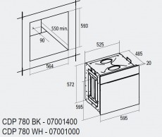 Cata CDP 780 AS WH beépíthető sütő Konyhai termékek - Sütő-főzőlap, tűzhely (beépíthető) - Sütő (beépíthető) - 358209