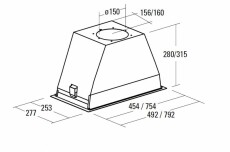 Cata GL-75 X/C LED beépíthető páraelszívó - inox Konyhai termékek - Páraelszívó - Beépíthető / kihúzható - 358260