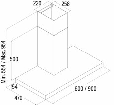 Cata MIDAS 600 XGBK/L Fali páraelszívó - fekete Konyhai termékek - Páraelszívó - Beépíthető / kihúzható - 358339