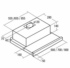 Cata TF-2003/90 LED duralum kihúzható páraelszívó Konyhai termékek - Páraelszívó - Beépíthető / kihúzható - 358392
