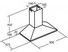 Cata VN900 páraelszívó - 90 cm Konyhai termékek - Páraelszívó - Kürtős - 365216