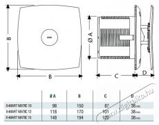 Cata X-MART 10 MATIC INOX T szellőztető ventilátor Háztartás / Otthon / Kültér - Ventilátor / Légkondicionáló - Fali / mennyezeti ventilátor - 378737