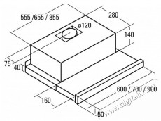 Cata TF-2003/60 LED duralum teleszkópos páraelszívó - inox Konyhai termékek - Páraelszívó - Beépíthető / kihúzható - 334169