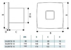 Cata Silentis 10 inox szellőző ventilátor Háztartás / Otthon / Kültér - Ventilátor / Légkondicionáló - Fali / mennyezeti ventilátor - 507344