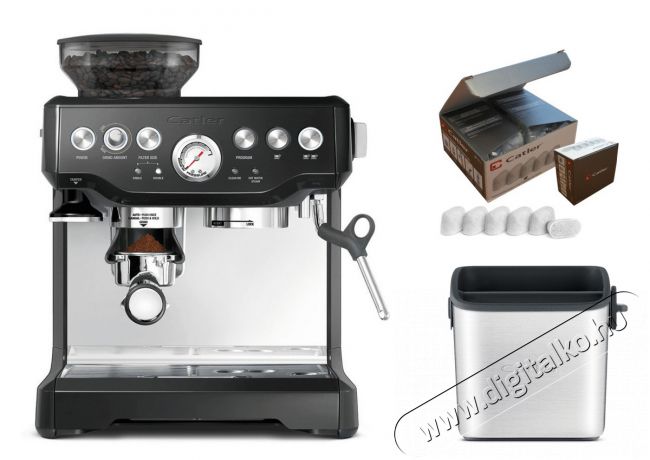 Catler ES 8013 kávéfőző Black Sezame + CF 2010 filterszett + KB 2010 kávézacc tartó Konyhai termékek - Kávéfőző / kávéörlő / kiegészítő - Presszó kávéfőző - 310215