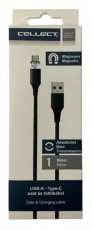 Cellect MDCU-MAGNET-TYPE-C 1m USB - Type C mágneses fekete adat- és töltőkábel Iroda és számítástechnika - Számítógép tartozék - USB kábel - 457448
