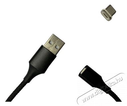 Cellect MDCU-MAGNET-TYPE-C 1m USB - Type C mágneses fekete adat- és töltőkábel Iroda és számítástechnika - Számítógép tartozék - USB kábel - 457448