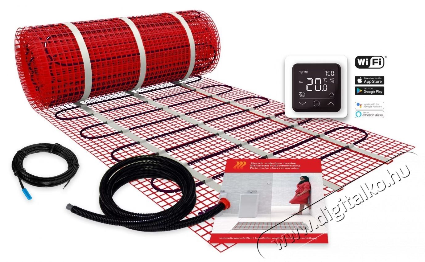 C&F Komplett padl&oacute;szőnyegfűt&eacute;s csomag Technics, 8 nm, 1200 W, termoszt&aacute;ttal WIFI vez&eacute;rl&eacute;s C 16 H&aacute;ztart&aacute;s / Otthon / K&uuml;lt&eacute;r - Fűt&eacute;s - Hősug&aacute;rz&oacute; / fűtőtest - 536306