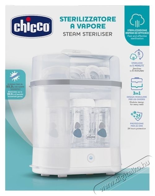 Chicco 3 in 1 Steril Natural Elektromos gőzsteriliz&aacute;tor, Feh&eacute;r Sz&eacute;ps&eacute;g&aacute;pol&aacute;s / Eg&eacute;szs&eacute;g - Baba mama term&eacute;k - Steriliz&aacute;l&oacute; - 533172