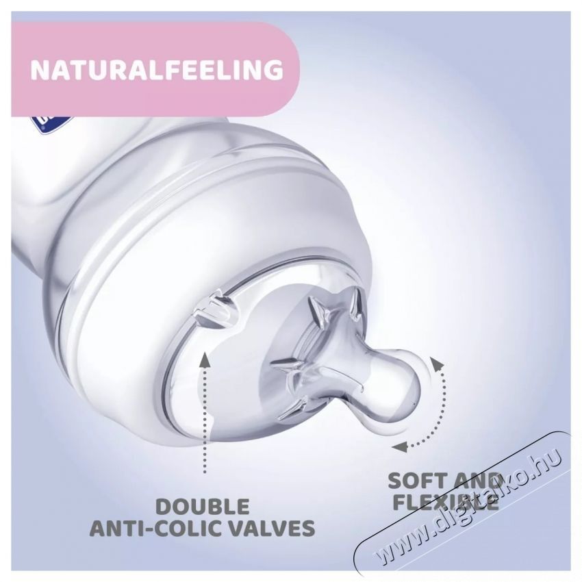 Chicco Natural Feeling PP cumis&uuml;veg szilikon cumival, 250 ml, Uniszex, 2 h&oacute;nap+, 0% BPA Sz&eacute;ps&eacute;g&aacute;pol&aacute;s / Eg&eacute;szs&eacute;g - Baba mama term&eacute;k - Cumis&uuml;veg / cumi / etet&eacute;s kieg&eacute;sz&iacute;tő - 533163
