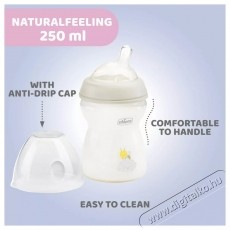 Chicco Natural Feeling PP cumis&uuml;veg szilikon cumival, 250 ml, Uniszex, 2 h&oacute;nap+, 0% BPA Sz&eacute;ps&eacute;g&aacute;pol&aacute;s / Eg&eacute;szs&eacute;g - Baba mama term&eacute;k - Cumis&uuml;veg / cumi / etet&eacute;s kieg&eacute;sz&iacute;tő - 533163