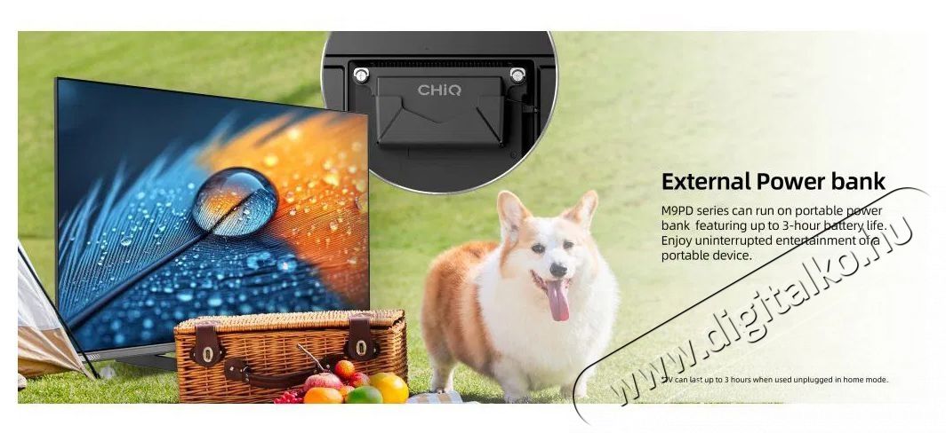 CHiQ L32M9PD Powerbank Camping Telev&iacute;zi&oacute;k - LED telev&iacute;zi&oacute; - 720p HD Ready felbont&aacute;s&uacute; - 505801