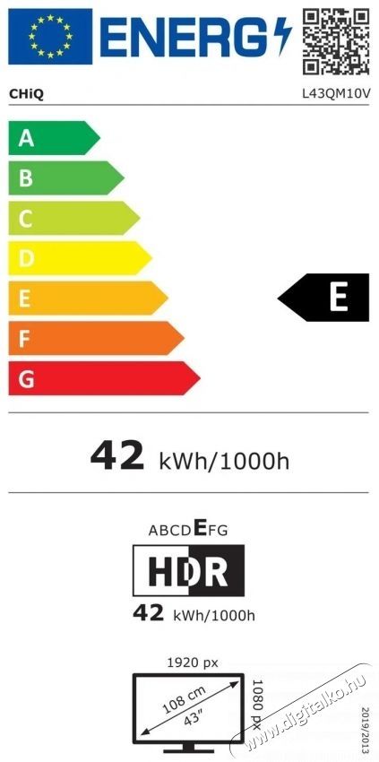 CHiQ L43QM10V Telev&iacute;zi&oacute;k - LED telev&iacute;zi&oacute; - 1080p Full HD felbont&aacute;s&uacute; - 518629