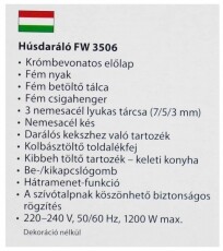 Clatronic FW 3506 daráló Konyhai termékek - Konyhai kisgép (előkészítés / feldolgozás) - Húsdaráló - 347883