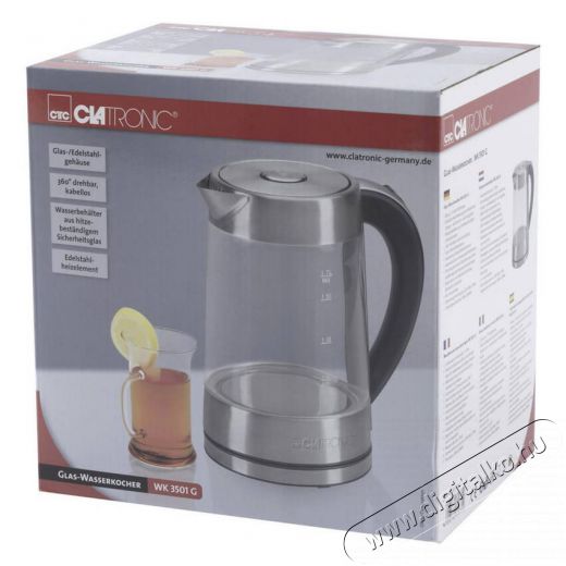 Clatronic WK 3501 G vízforraló üveg Konyhai termékek - Vízforraló / teafőző - 360609