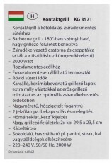 Clatronic KG 3571 kontaktgrill Konyhai termékek - Konyhai kisgép (sütés / főzés / hűtés / ételkészítés) - Kontakt grill sütő / sütőlap - 347899