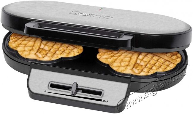 Clatronic WA 3745 gofri sütő - fekete inox Konyhai termékek - Konyhai kisgép (sütés / főzés / hűtés / ételkészítés) - Melegszendvics / gofri sütő - 361909