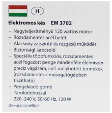 Clatronic EM 3702 Elektromos kés - fekete-inox Konyhai termékek - Konyhai kisgép (előkészítés / feldolgozás) - Elektromos kés - 360535