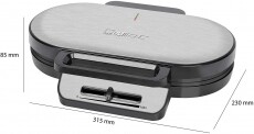 Clatronic WA 3745 gofri sütő - fekete inox Konyhai termékek - Konyhai kisgép (sütés / főzés / hűtés / ételkészítés) - Melegszendvics / gofri sütő - 361909