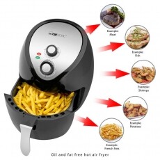 Clatronic FR 3699 H Forrólevegős sütő - fekete Konyhai termékek - Konyhai kisgép (sütés / főzés / hűtés / ételkészítés) - Légkeveréses főzőgép / elektromos kukta / multifunkciós sütő - 360540